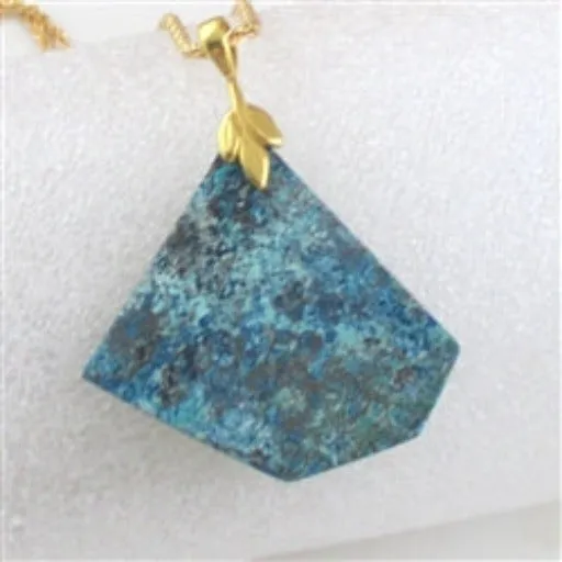 Rare Handcut Blue Gemstone  Arizona Shattuckie Pendant Necklace