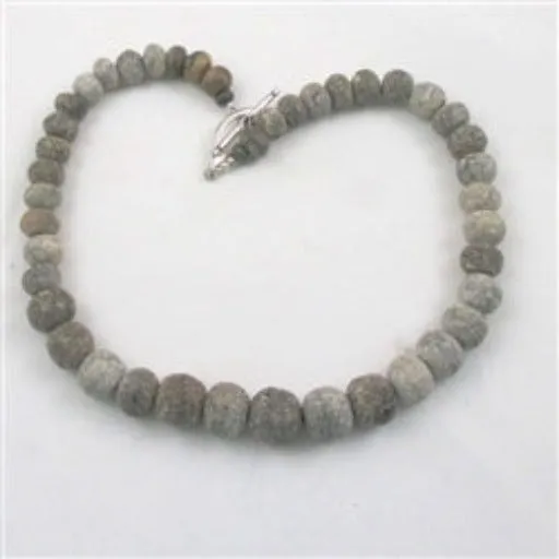 Rare Petrified Dinosaur Bone Beaded Handmade Necklace