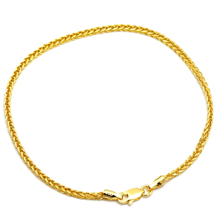 Real Gold Square Wheat 2 MM Bracelet 3421 (20 C.M) BR1581