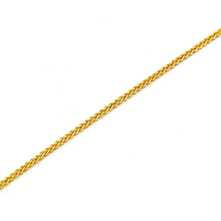 Real Gold Square Wheat 2 MM Bracelet 3421 (20 C.M) BR1581