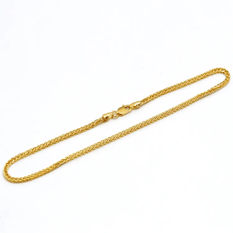 Real Gold Square Wheat 2 MM Bracelet 3421 (20 C.M) BR1581