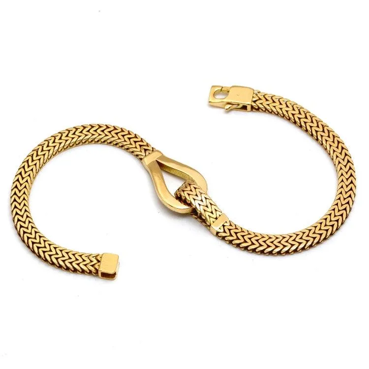 Real Gold Unisex Belt Chain Bracelet with Box Clasp Lock (17 cm) - Model 0268 BR1696