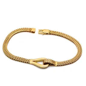 Real Gold Unisex Belt Chain Bracelet with Box Clasp Lock (17 cm) - Model 0268 BR1696