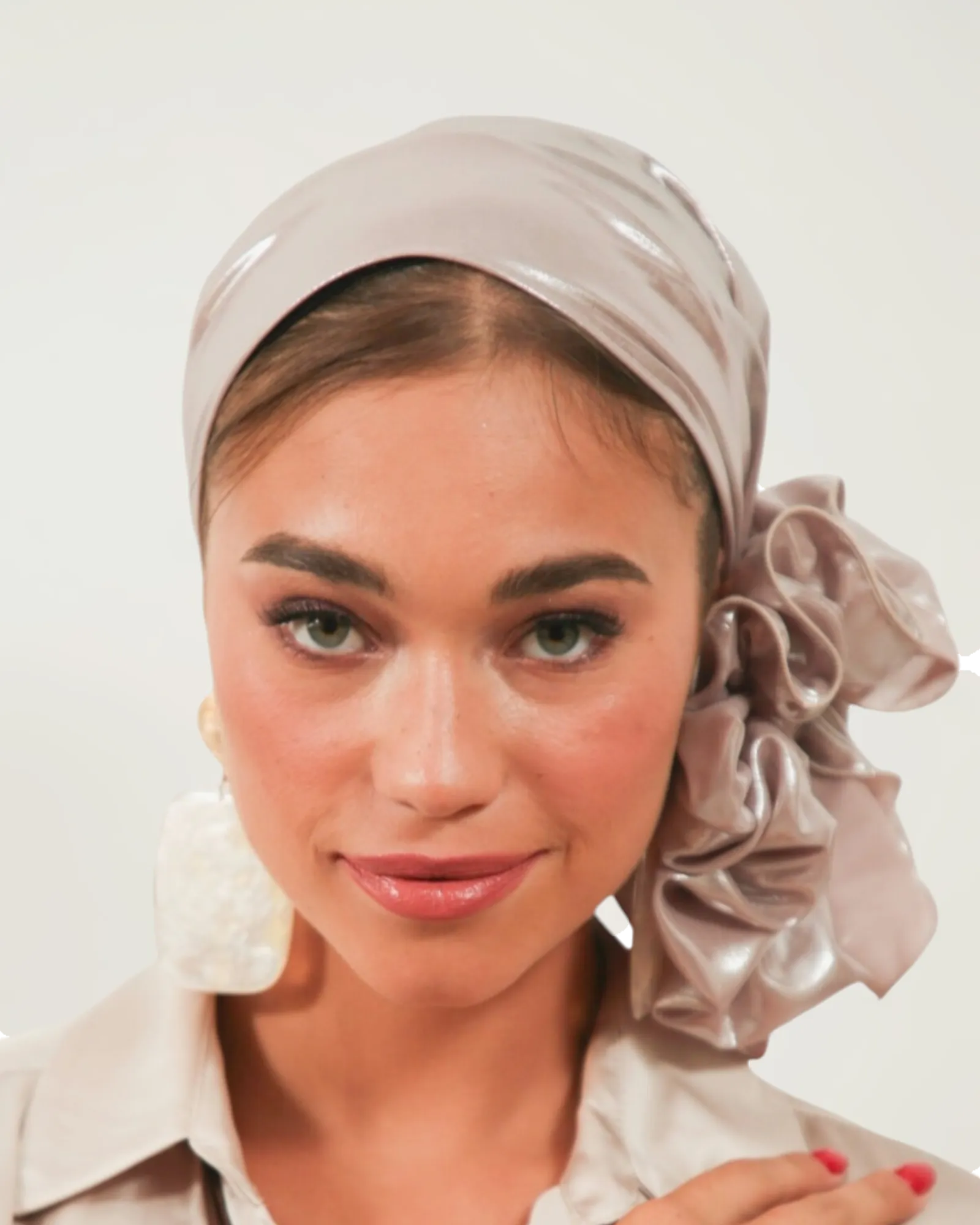 Rinati Lakel Long Shimmery Scarf with Scrunchie