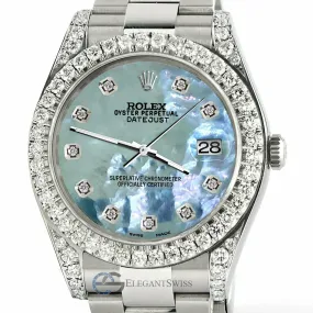 Rolex Datejust 41 126300 4.4CT Diamond Bezel/Lugs/Tahitian Blue MOP TFJ-142508767