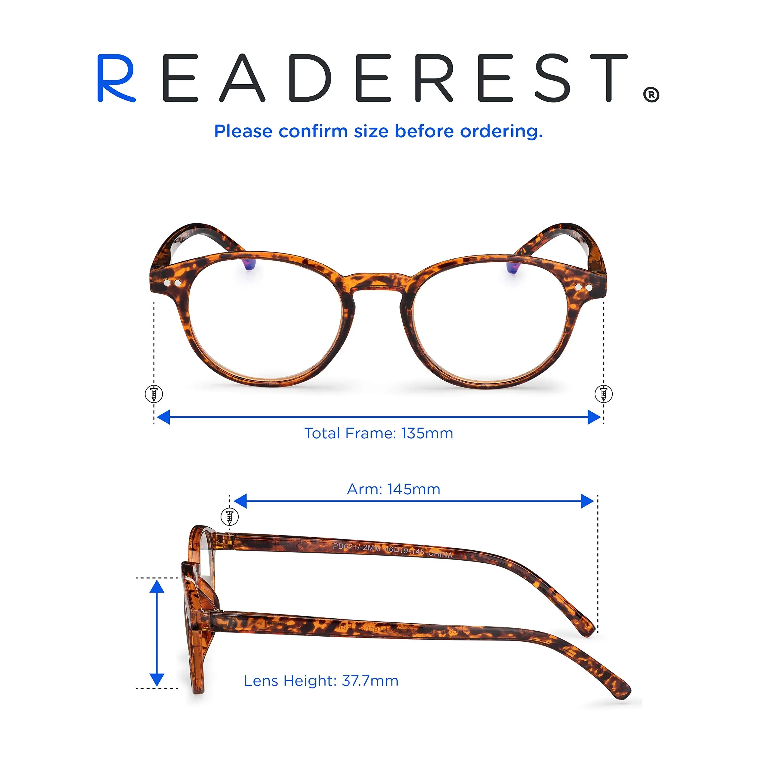 Round-Blue-Light-Blocking-Reading-Glasses-Tortoise-1-00-Magnification-Computer-Glasses