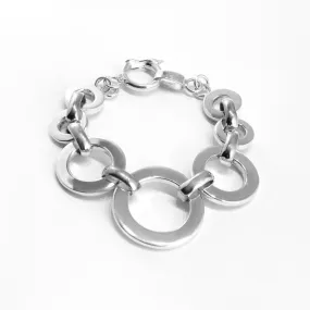 Round Links Sterling Silver Bracelet