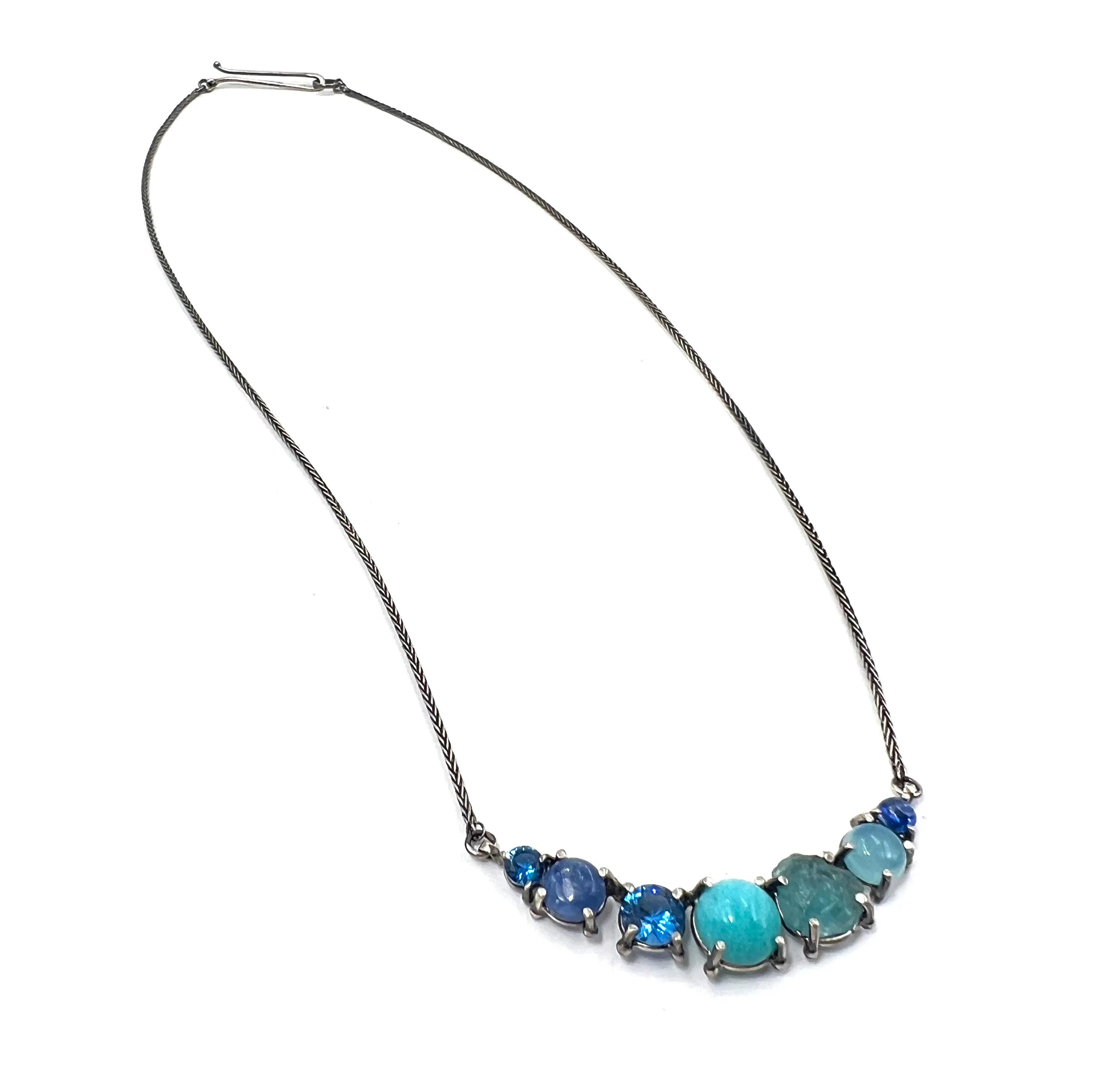 Row Necklace, Blue