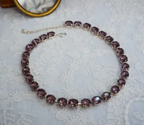 Sample Sale! Light Purple Small Oval Necklace