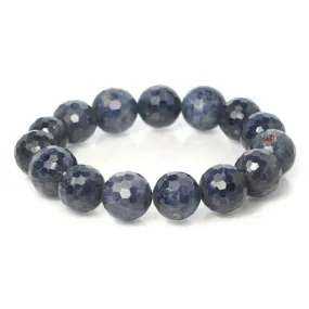 Sapphire Faceted Stretch Bracelet 15mm