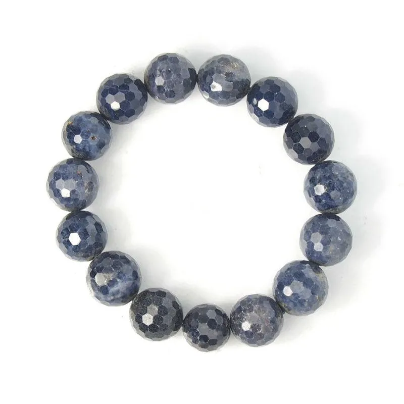 Sapphire Faceted Stretch Bracelet 15mm