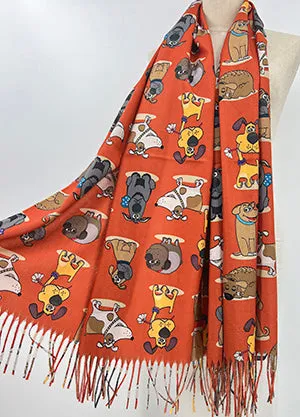 Scarf Cartoon Dog BURNT ORANGE