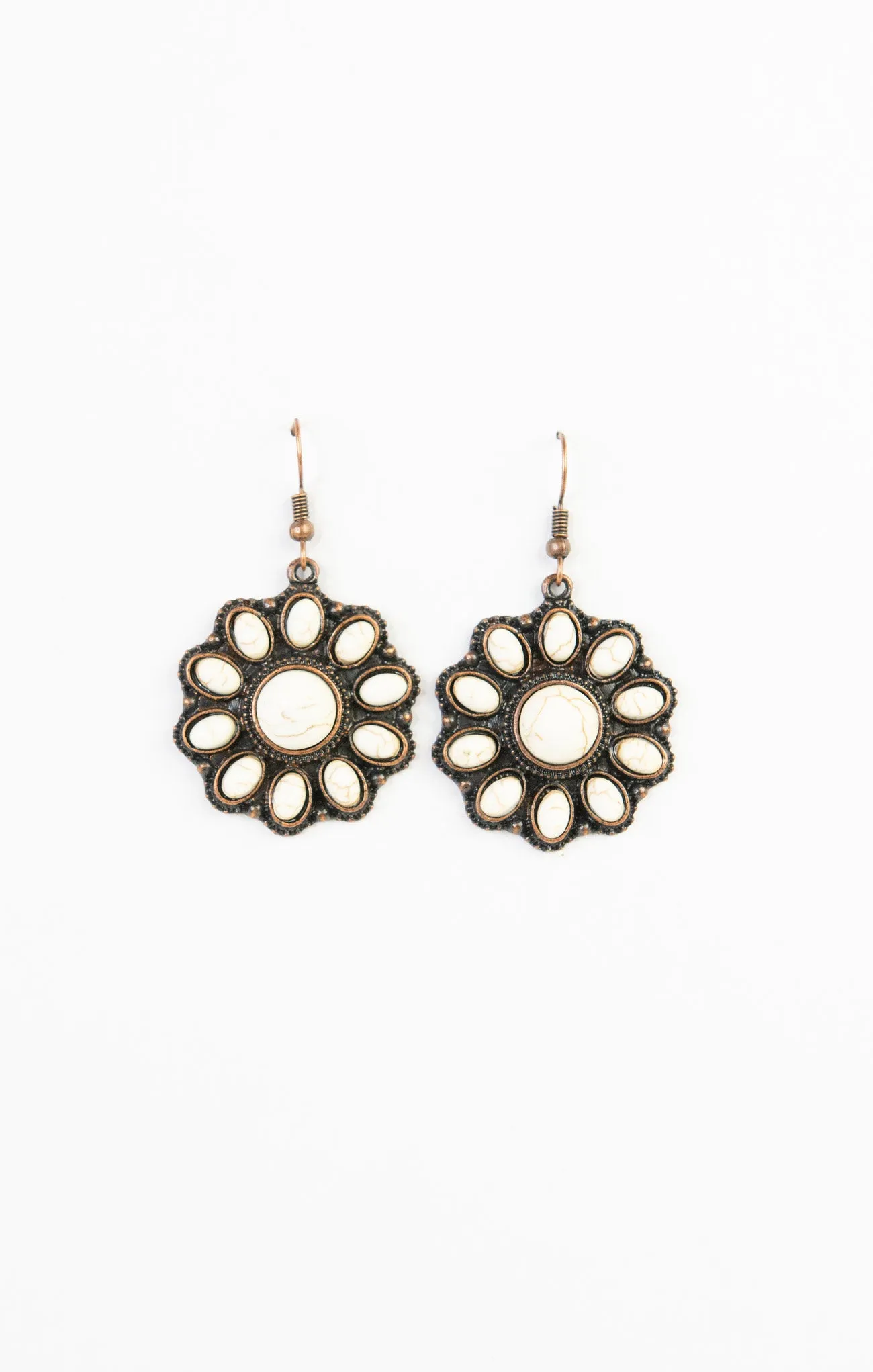 Scarlett Boho Turquoise Flower Earrings