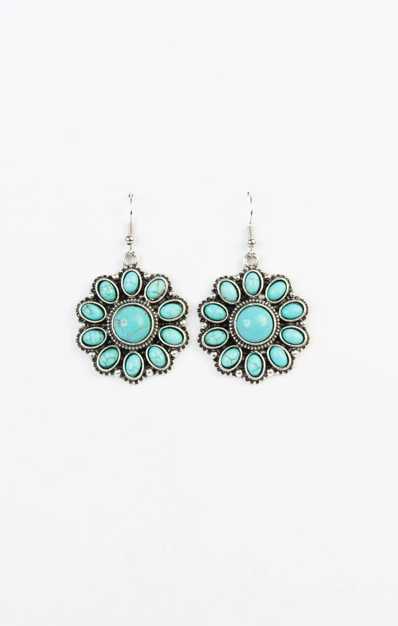 Scarlett Boho Turquoise Flower Earrings