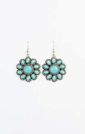 Scarlett Boho Turquoise Flower Earrings