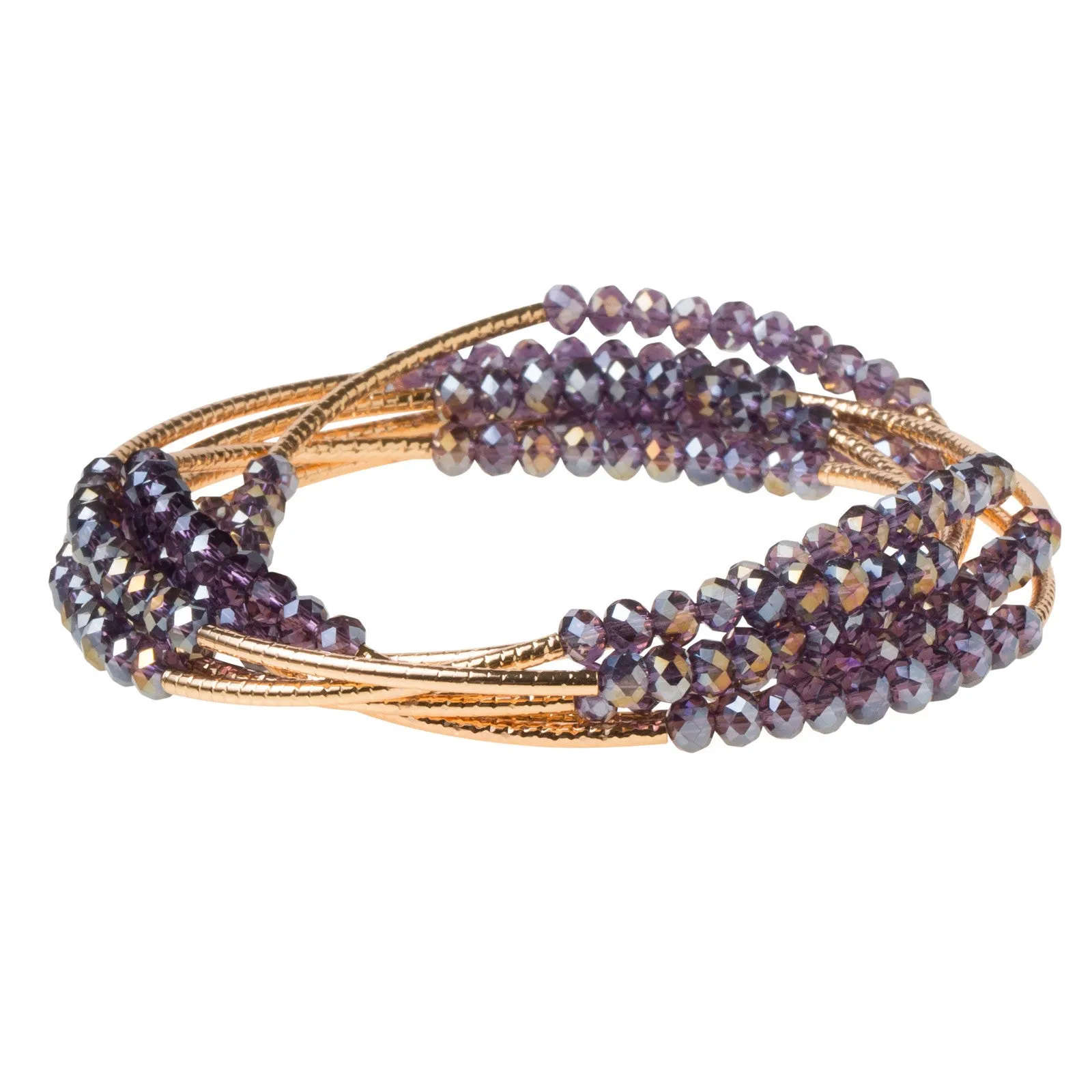 Scout Crystal Wrap Bracelet Necklace-Amethyst/Gold