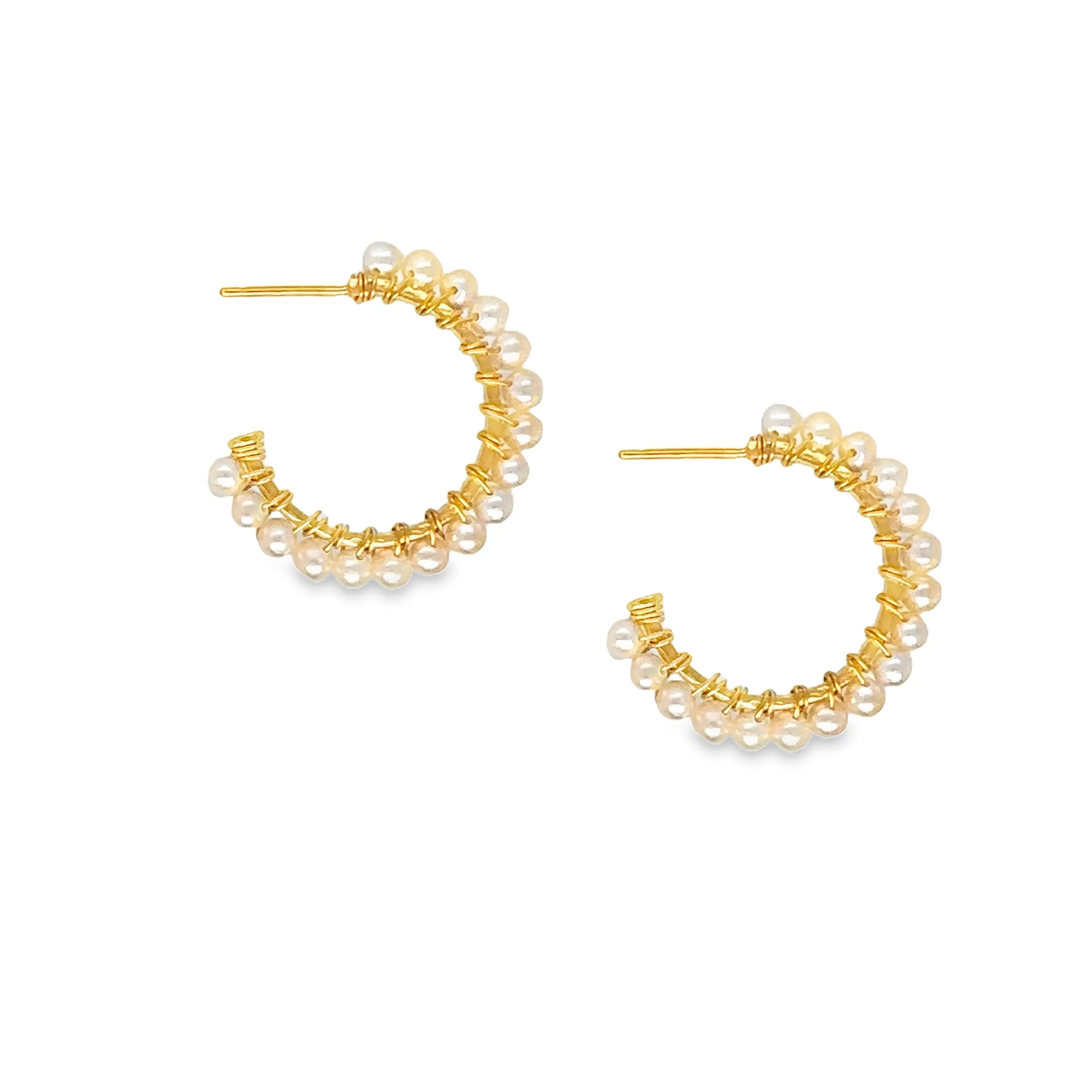 Seed Pearl Hoop Earrings