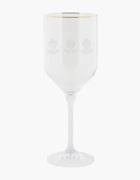 Set of 6 Little Flower Engraved Wine Glasses