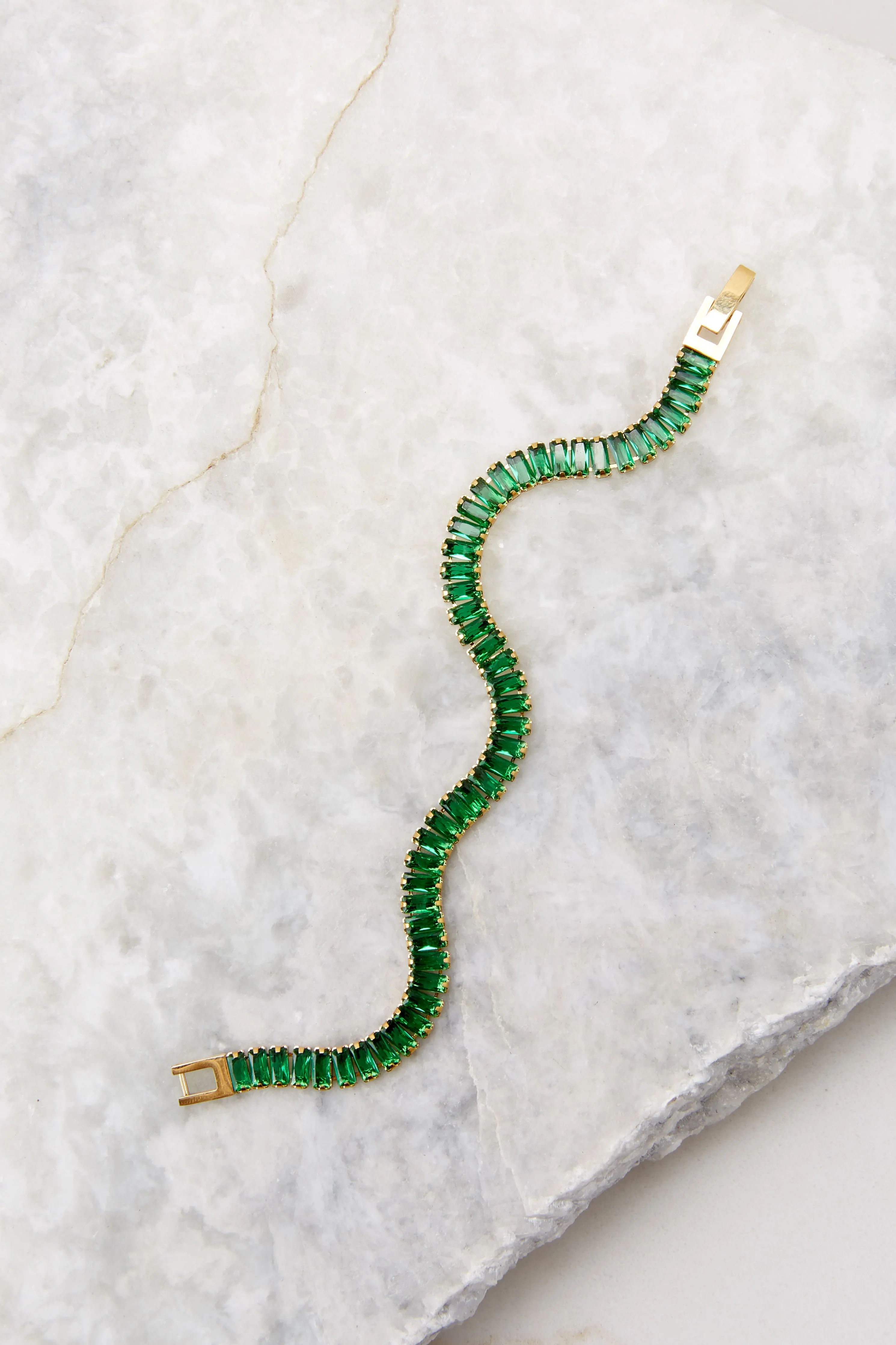 Shayna Emerald Baguette Bracelet