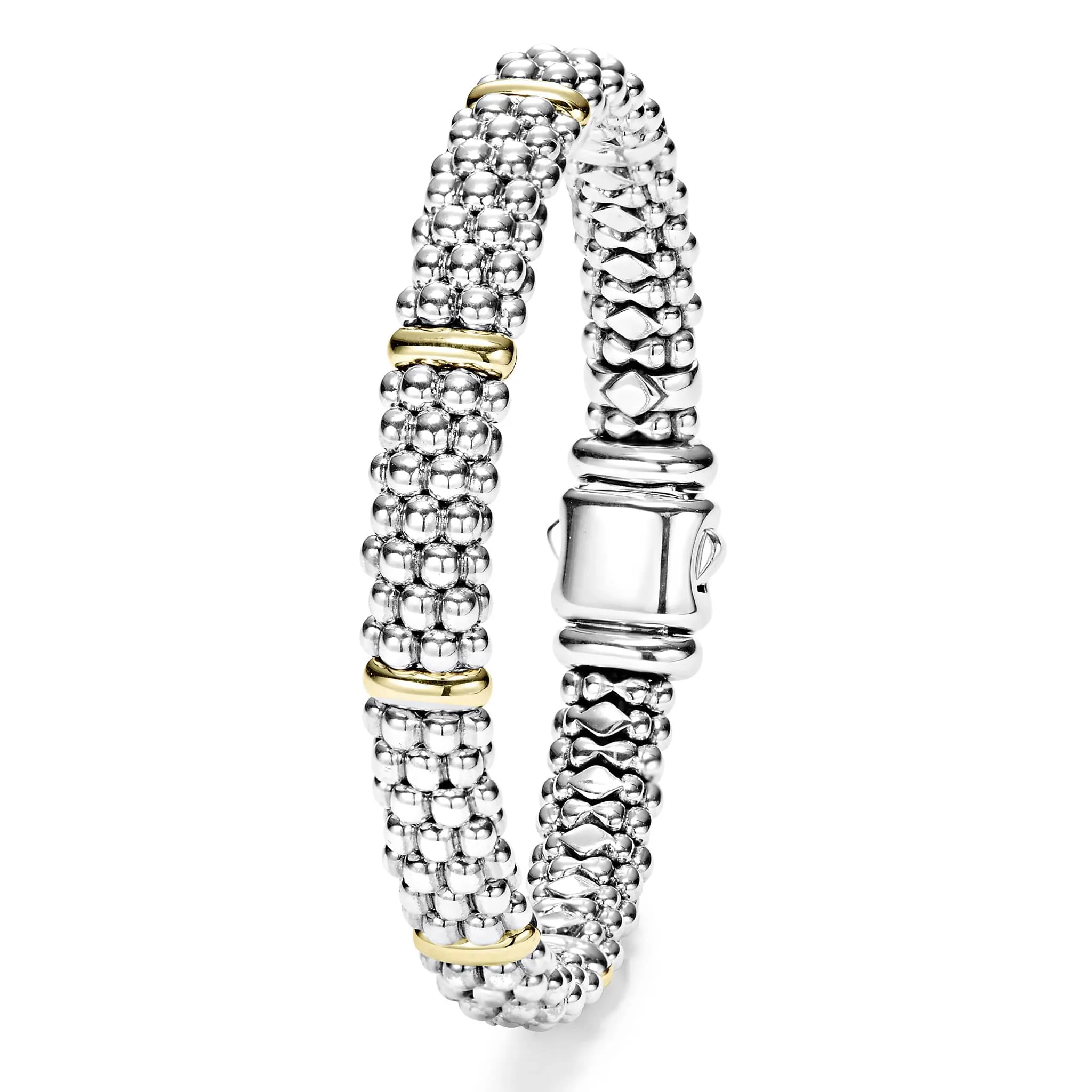 Signature Caviar Six Gold Station Caviar Bracelet | 9mm