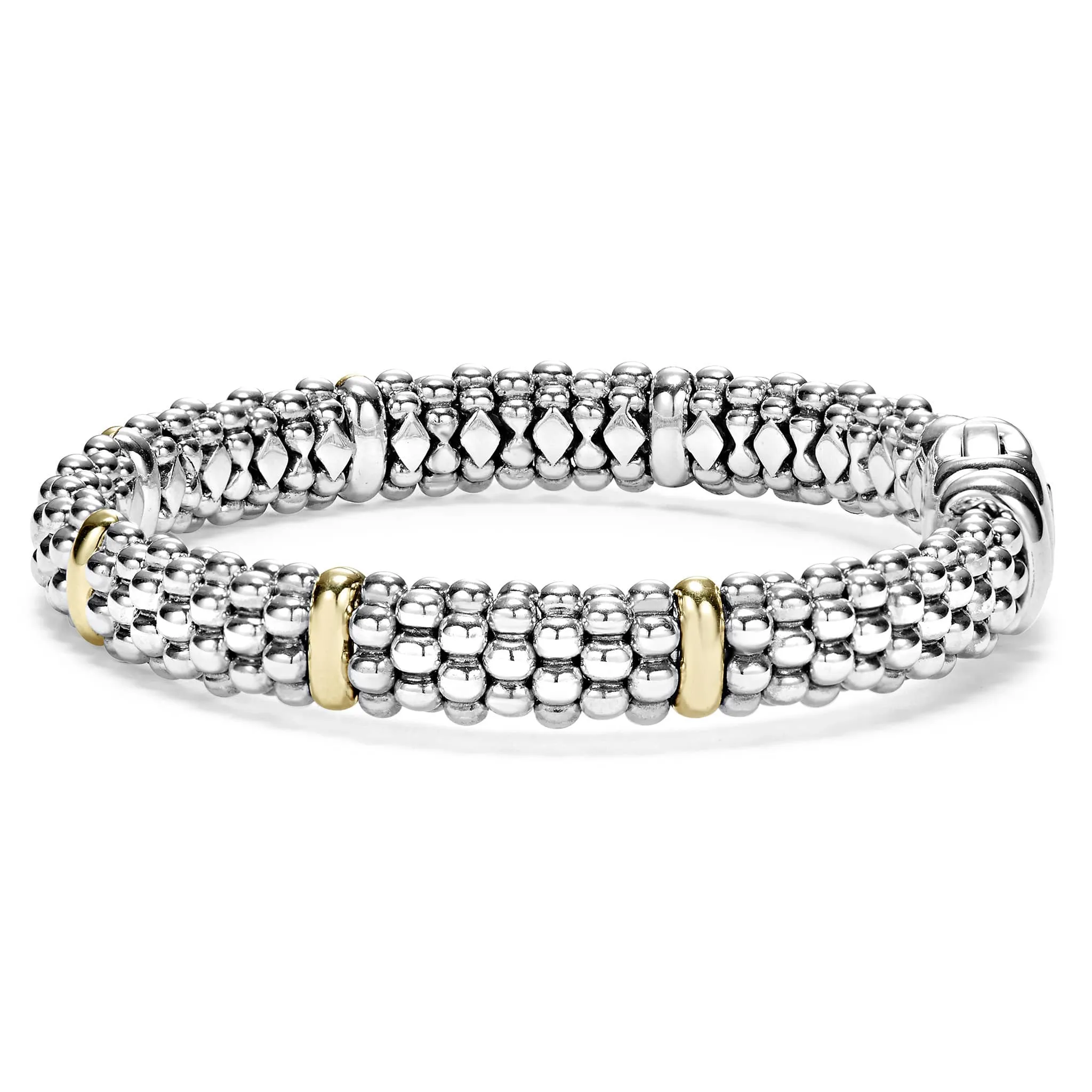 Signature Caviar Six Gold Station Caviar Bracelet | 9mm