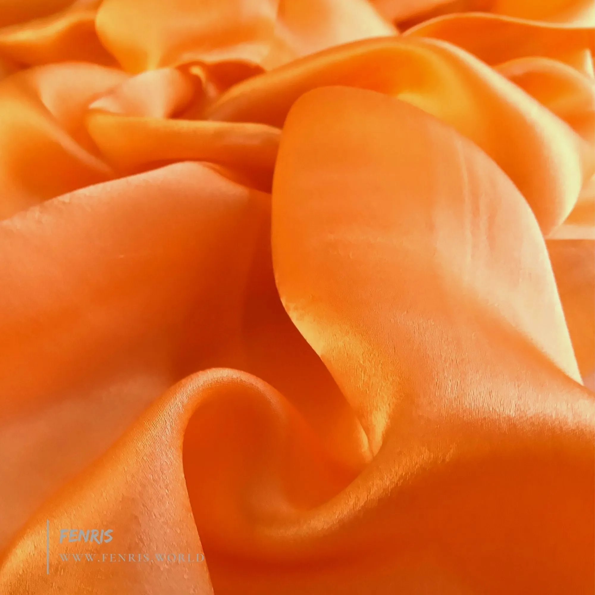 Silk Scarf Shawl Orange Charmeuse Long - Fenris