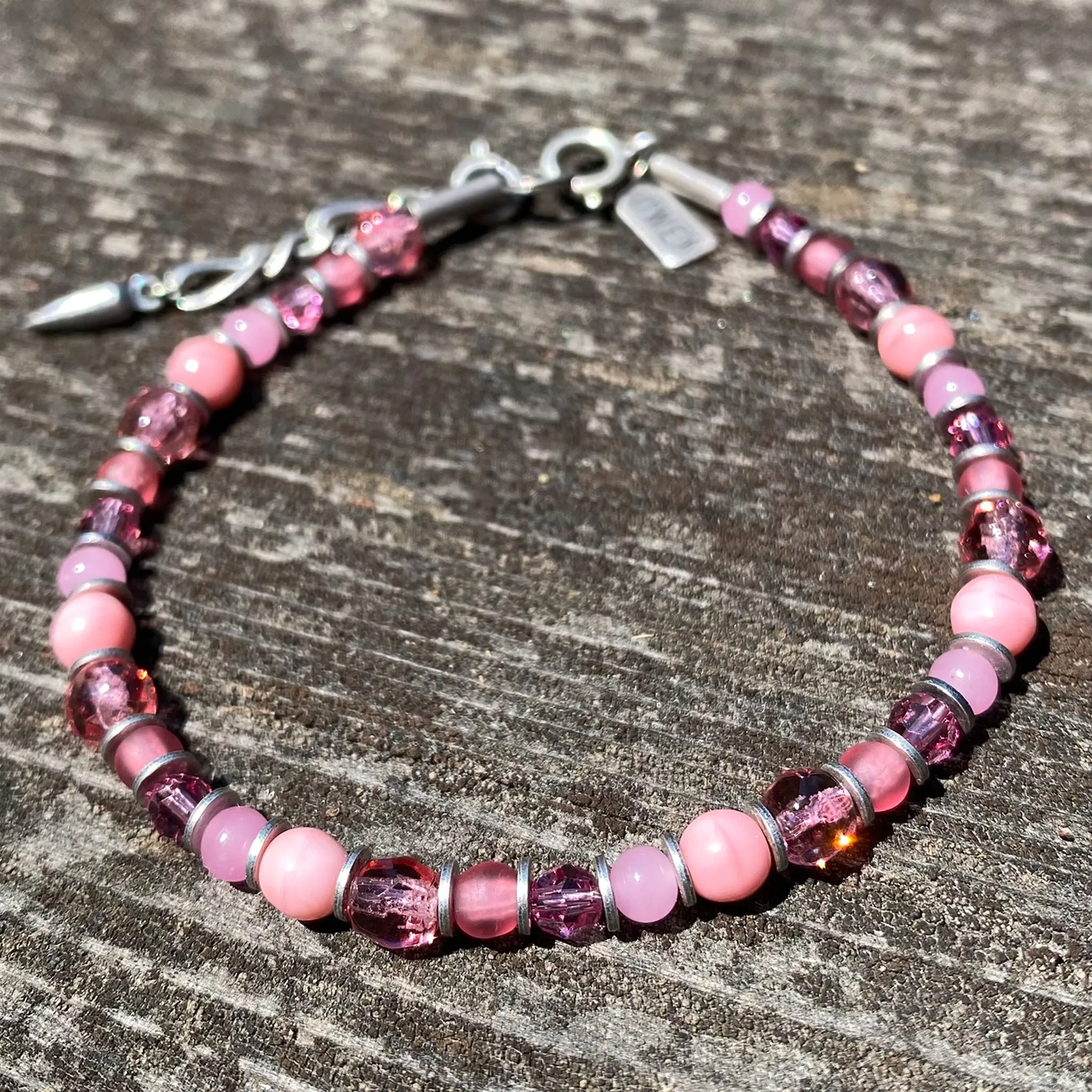 SILVER BRIGHTS LIGHT ROSE BRACELET