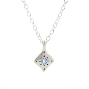 Silver Nights Aquamarine Charm Necklace