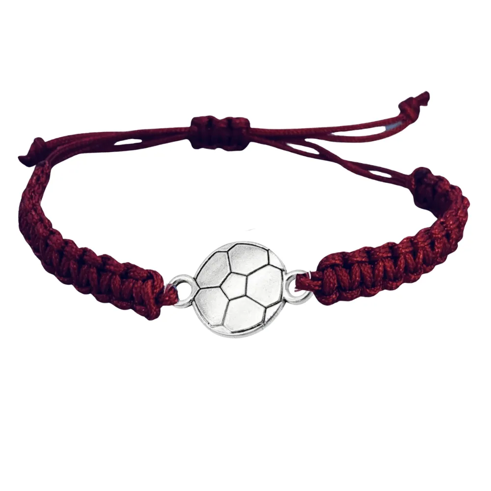 Silver Soccer Rope Bracelet - Pick Color