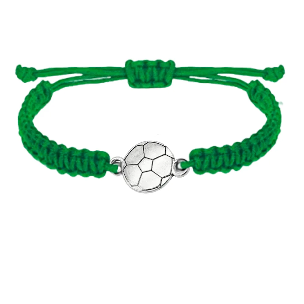 Silver Soccer Rope Bracelet - Pick Color