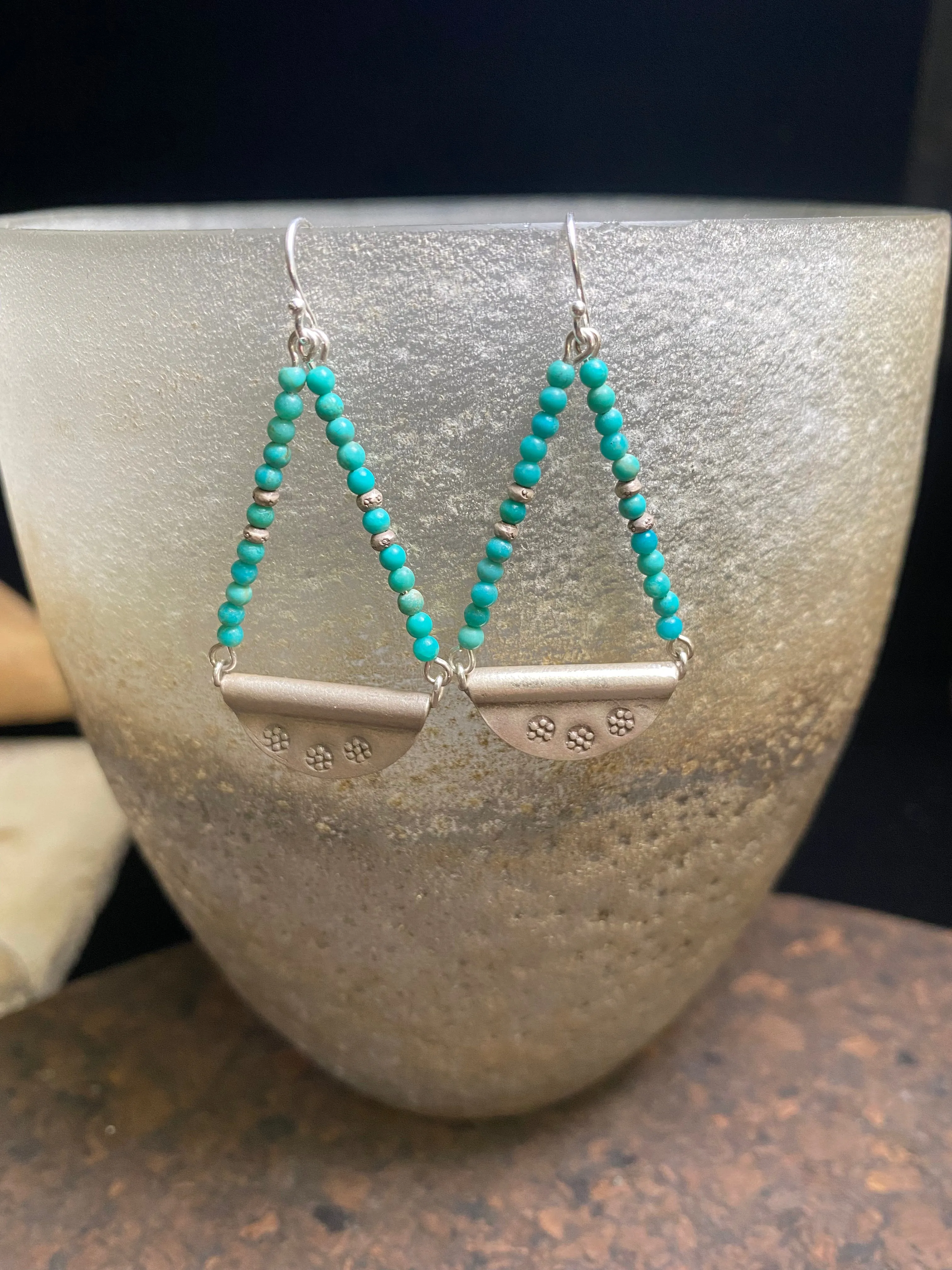 Silver Turquoise Dangle Earrings