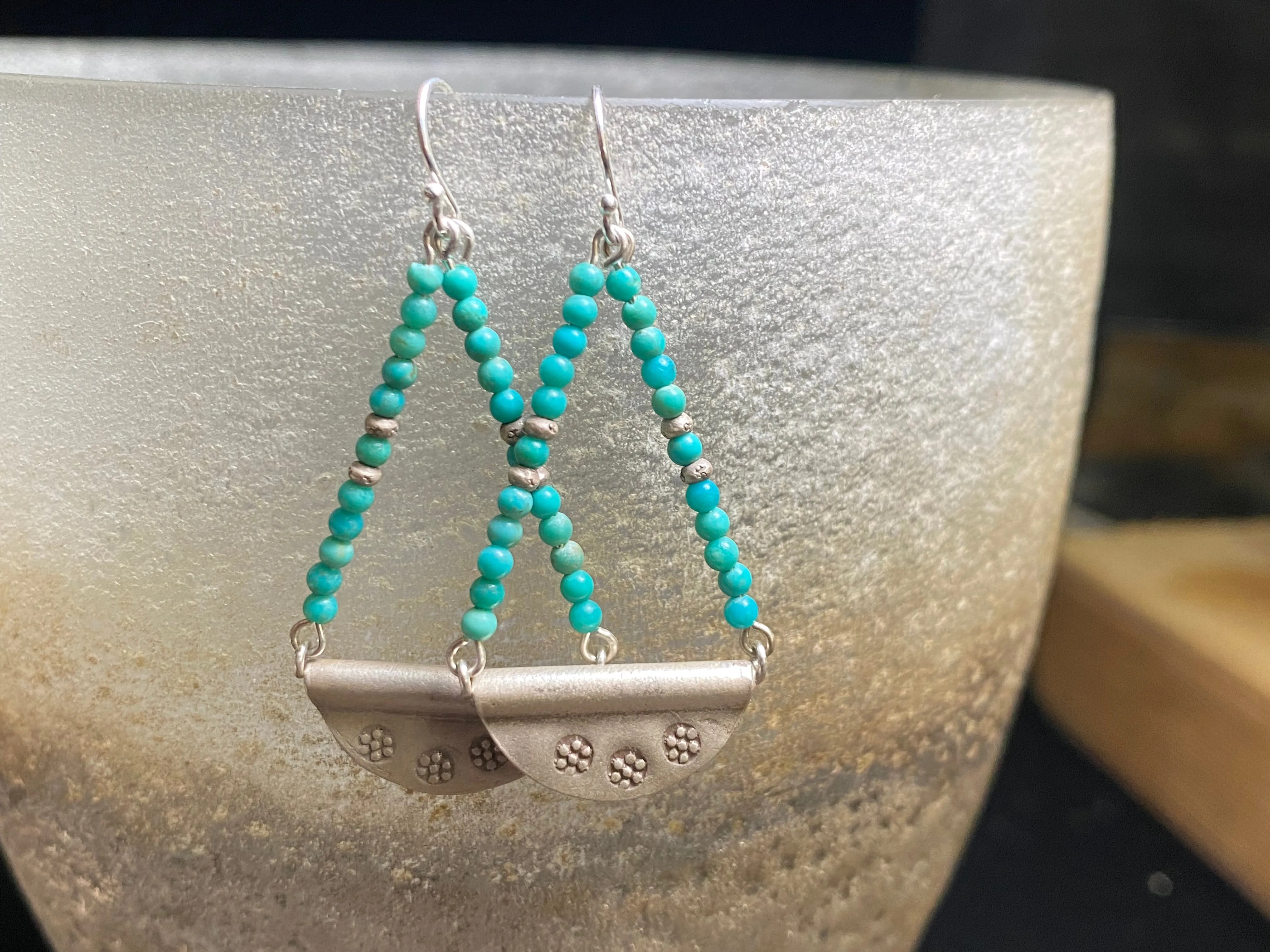 Silver Turquoise Dangle Earrings