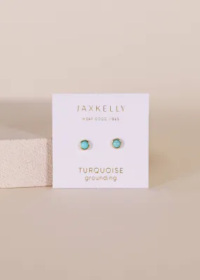 Simple Stud Earring - Turquoise Gemstone