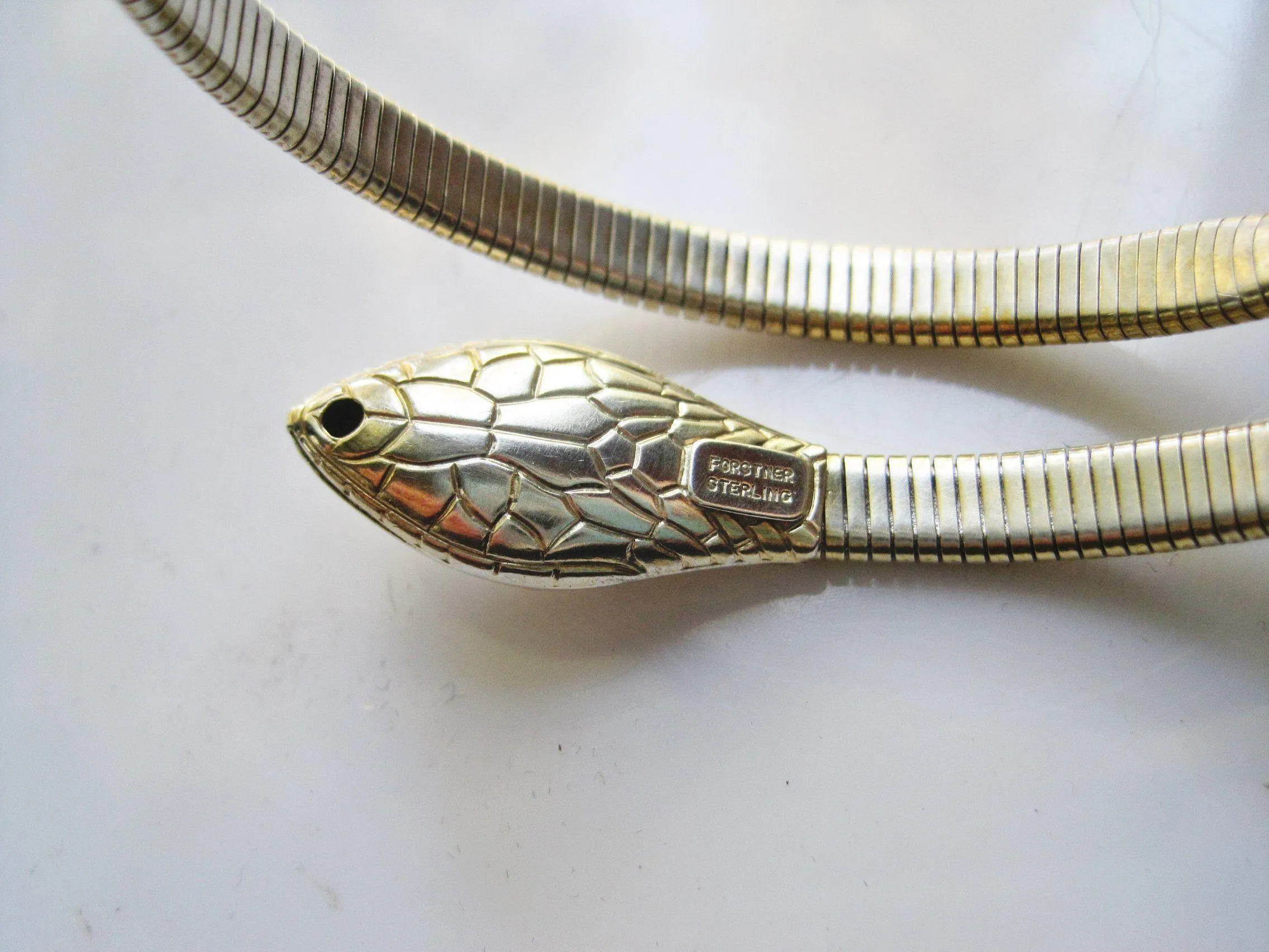 Single Coil Sterling  Silver Forstner Snake Bracelet