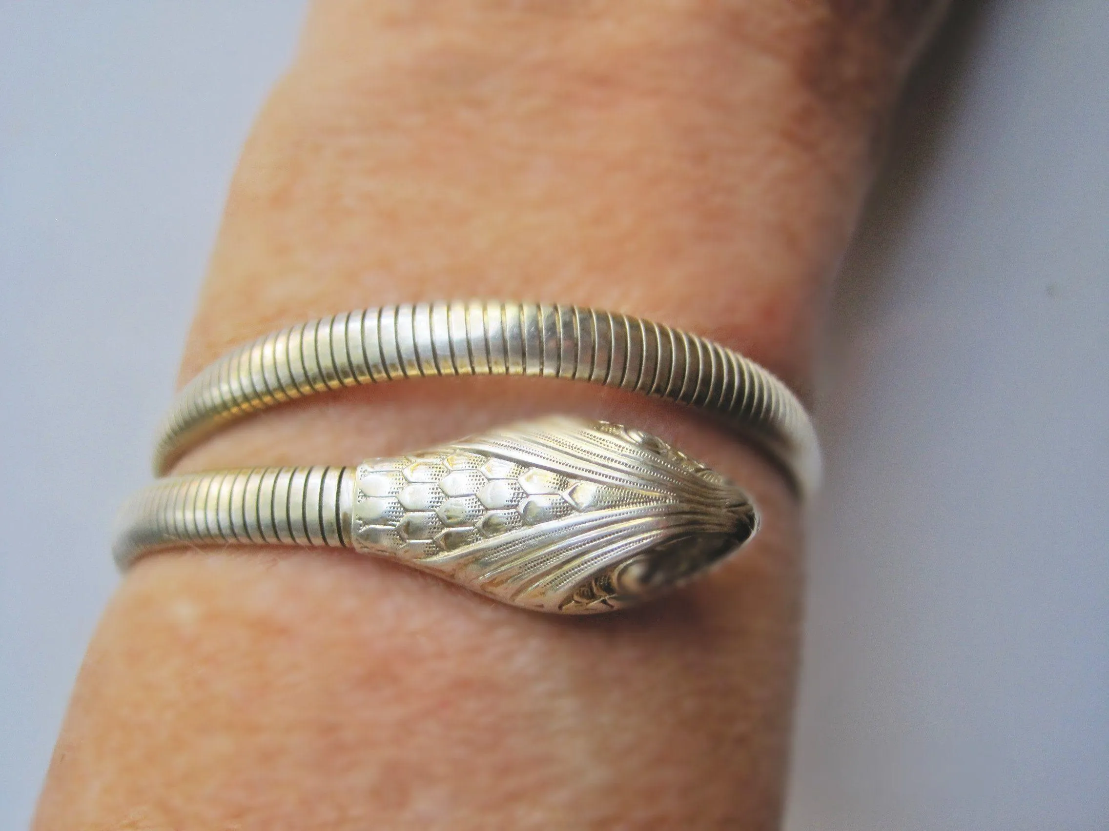 Single Coil Sterling  Silver Forstner Snake Bracelet