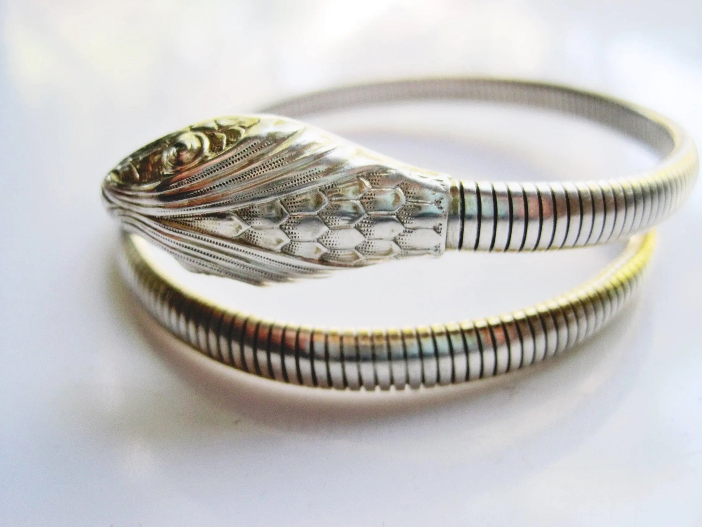 Single Coil Sterling  Silver Forstner Snake Bracelet