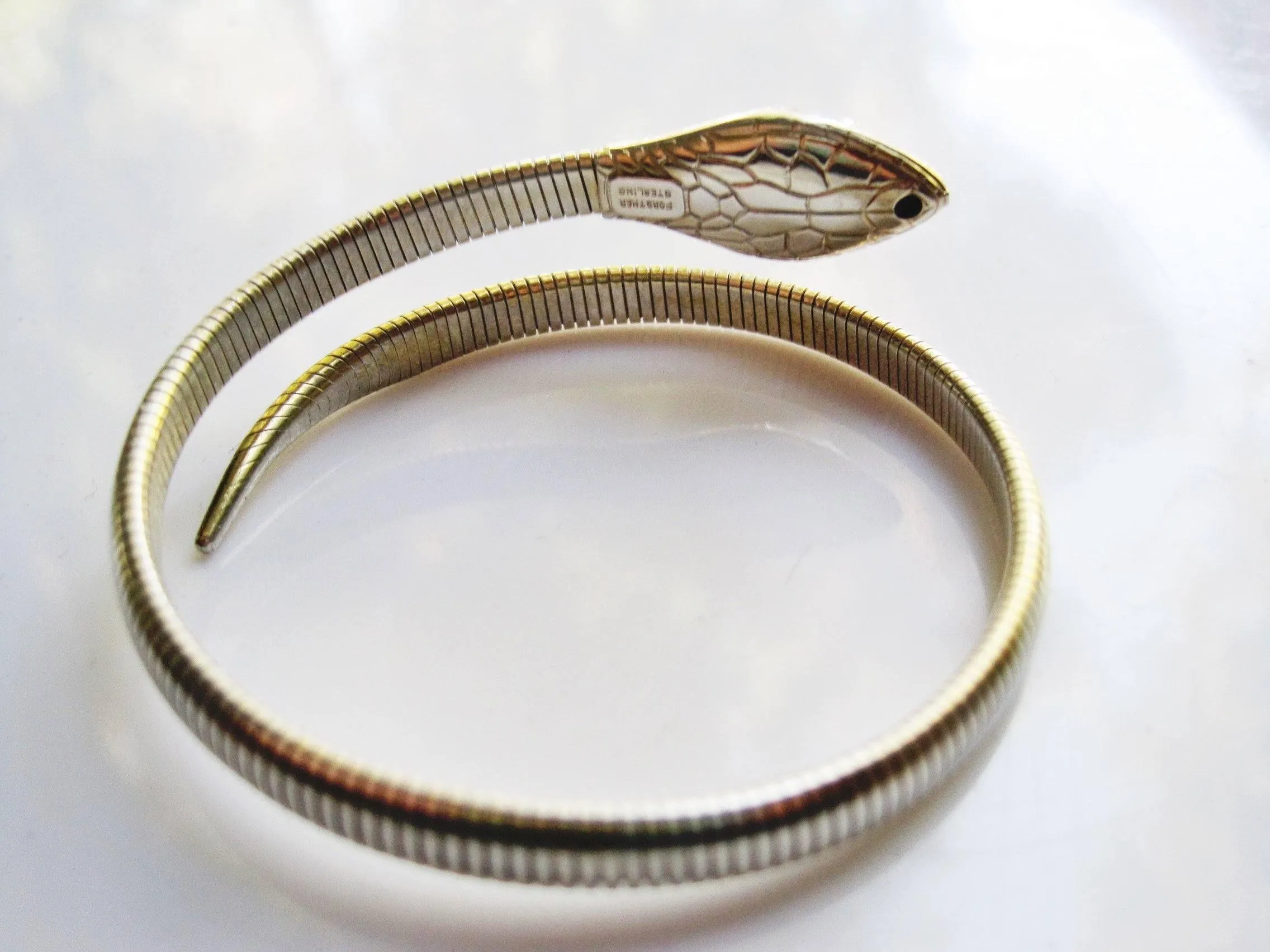 Single Coil Sterling  Silver Forstner Snake Bracelet