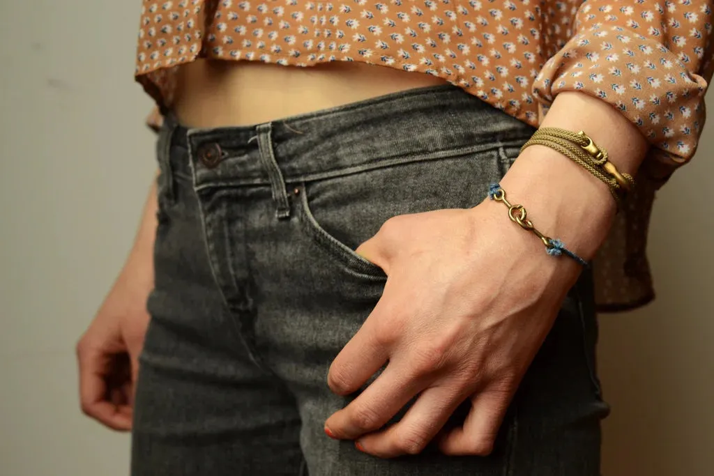 Sister Clasp Bracelet, Emerald Cord