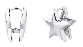 SJE310363 14K Dipped Star Shape Huggie Earrings