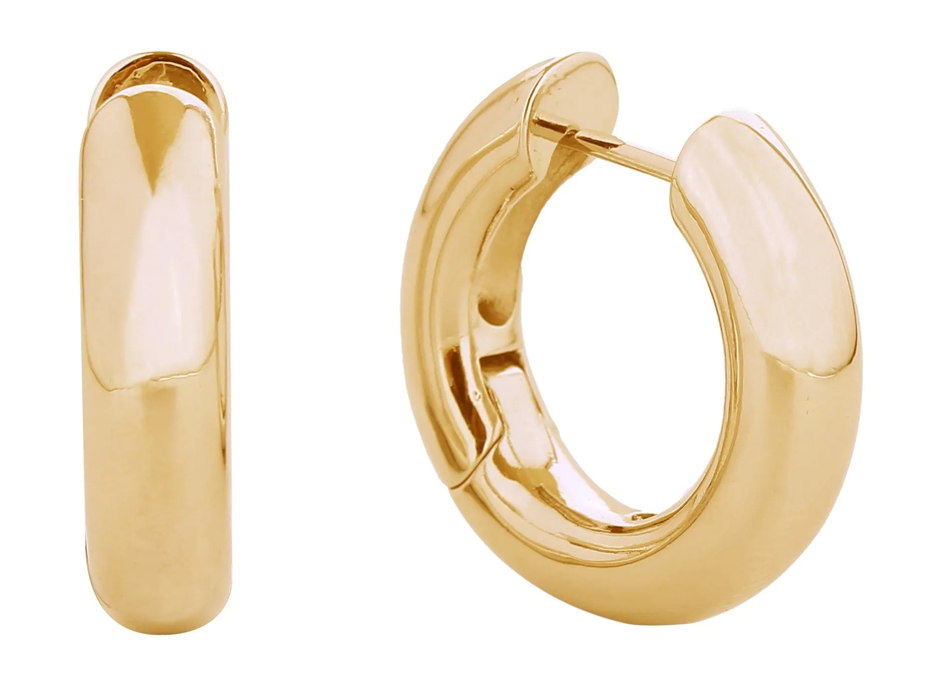 SJE310631 14K Chunky Funky Hoop Earrings