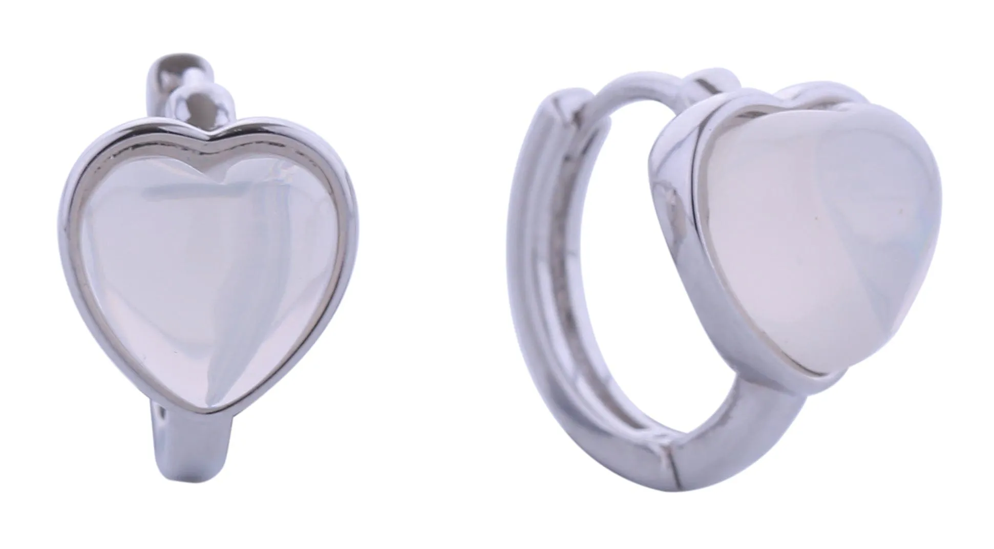 SJE310934 14K Dreamy Heart Hoop Earrings