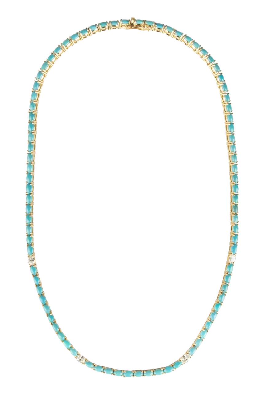 Sleeping Beauty Turquoise & Diamond Necklace