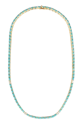 Sleeping Beauty Turquoise & Diamond Necklace