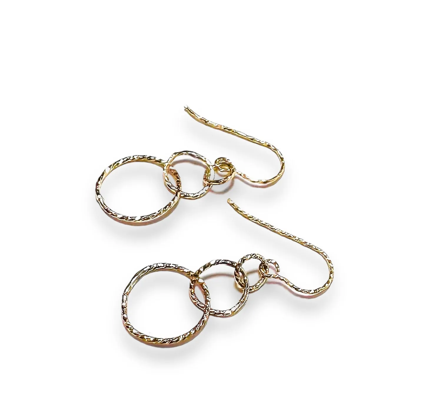 Small Hoop Link Earrings, Silver Hoops or Golden Hoops