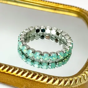 Sorrelli | Sienna Crystal Stretch Bracelet in Palladium Silver Tone and Pacific Opal Crystals