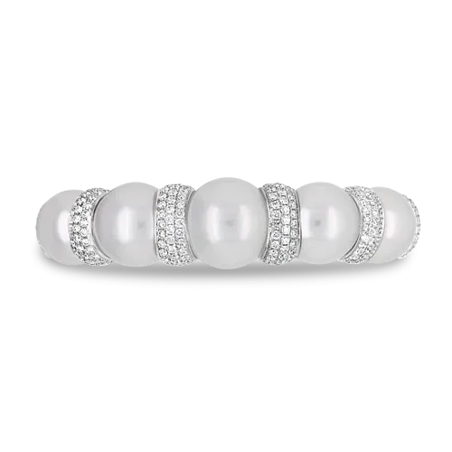 South Sea Pearl & Diamond Cuff Bracelet