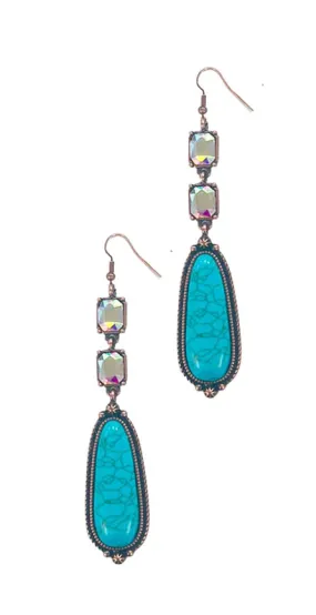 Southern Grace Women's Crystal Turquoise Earrings