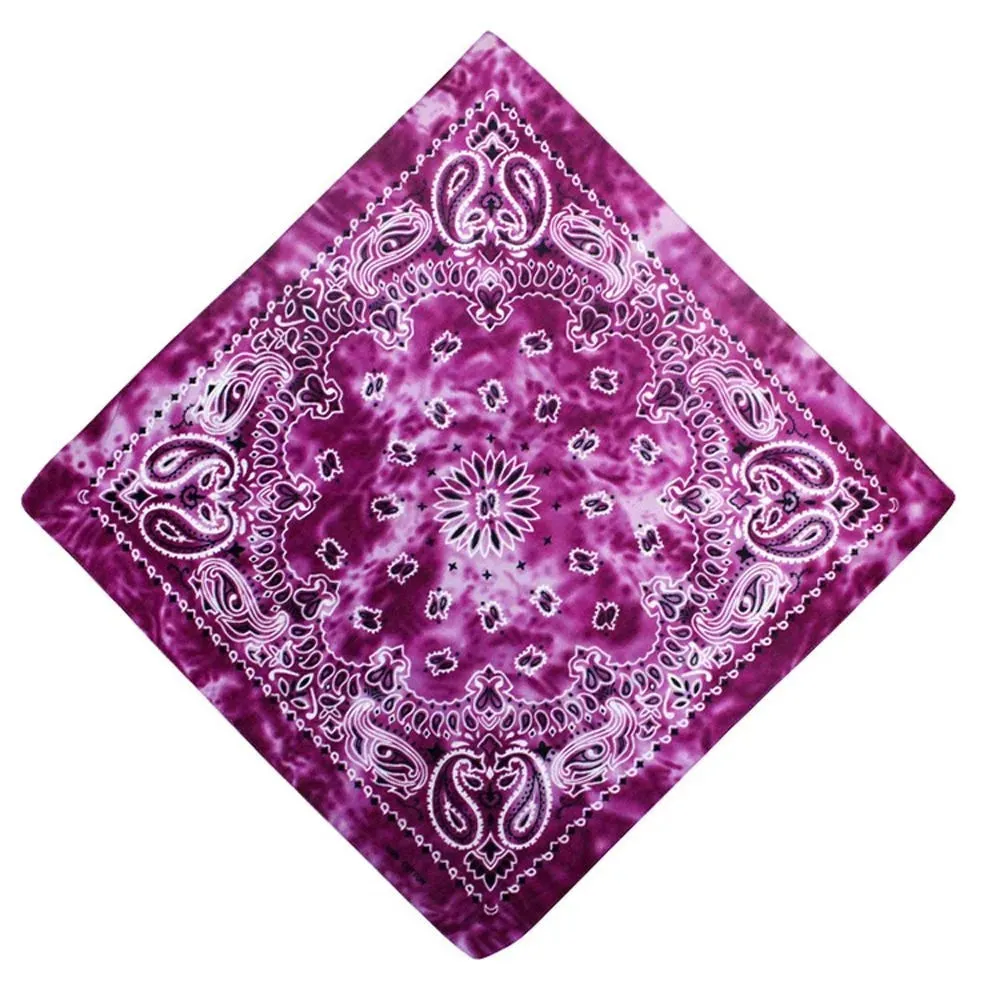 Square Scarf Hair Band Neck Scarf Cotton Bandana Hip Hop Paisley Headband Kerchief Neck Wrap Cashew Tie-dye Seamless Scarves DIY