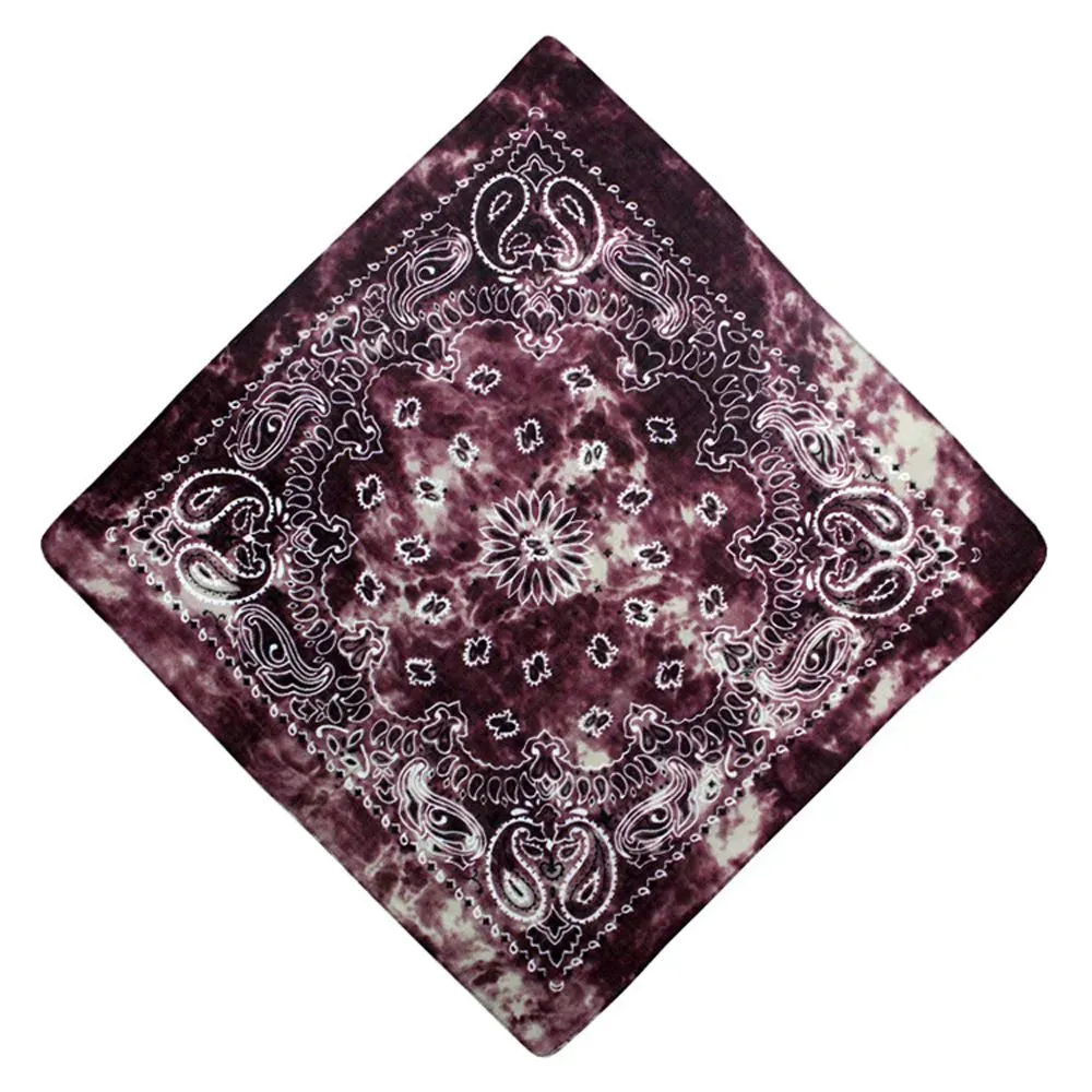 Square Scarf Hair Band Neck Scarf Cotton Bandana Hip Hop Paisley Headband Kerchief Neck Wrap Cashew Tie-dye Seamless Scarves DIY