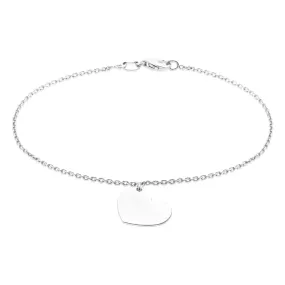 Sterling Silver  19cm Heart Drop Bracelet